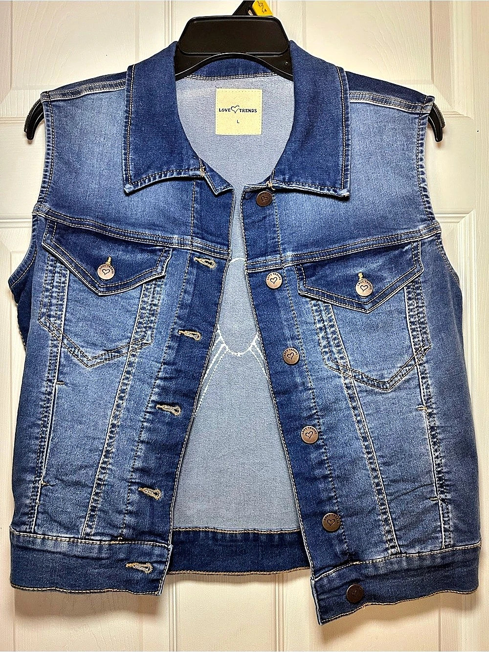 Love Trends Denim Butterfly Back Vest Blue Large Like New